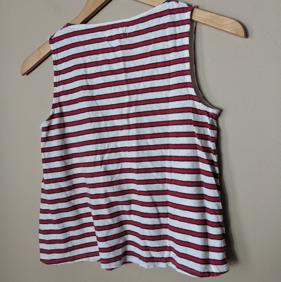 Madewell Women's Red White Blue Cropped Striped Tank Top size small - Picture 3 of 5